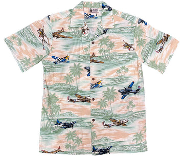 Uni Vintage Flying High Palms Hawaiian Shirt Aloha Shirt Short Sleeve Shirt Vacation Hawaiian Outdoor Vacation Hawaiian Shirt