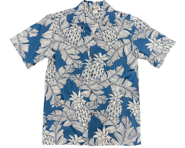Uni Vintage Pineapple Denim Hawaiian Shirt Aloha Shirt Short Sleeve Shirt Vacation Hawaiian Outdoor Vacation Hawaiian Shirt