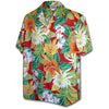 Uni Crimson Bloom Red Hawaiian Shirt Aloha Shirt Short Sleeve Shirt Vacation Hawaiian Outdoor Vacation Hawaiian Shirt