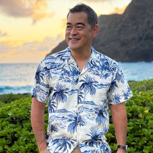 Uni Coconut Coast Blue Hawaiian Shirt Aloha Shirt Short Sleeve Shirt Vacation Hawaiian Outdoor Vacation Hawaiian Shirt