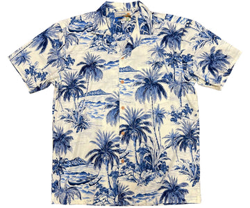 Uni Coconut Coast Blue Hawaiian Shirt Aloha Shirt Short Sleeve Shirt Vacation Hawaiian Outdoor Vacation Hawaiian Shirt