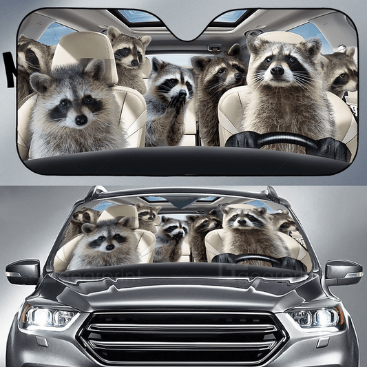 Uni Raccoon Family All Over Printed 3D Sun Shade