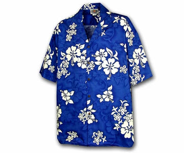 Uni Sapphire Hibiscus Hawaiian Shirt Aloha Shirt Short Sleeve Shirt Vacation Hawaiian Outdoor Vacation Hawaiian Shirt