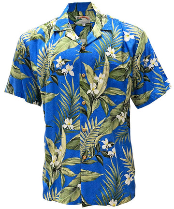 Uni Azure Bloom Hawaiian Shirt Aloha Shirt Short Sleeve Shirt Vacation Hawaiian Outdoor Vacation Hawaiian Shirt