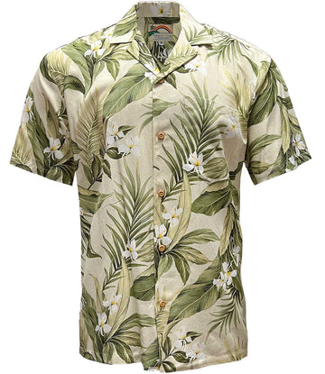 Uni White Ginger Khaki Hawaiian Shirt Aloha Shirt Short Sleeve Shirt Vacation Hawaiian Outdoor Vacation Hawaiian Shirt