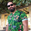 Uni Jungle Safari Green Hawaiian Shirt Aloha Shirt Short Sleeve Shirt Vacation Hawaiian Outdoor Vacation Hawaiian Shirt