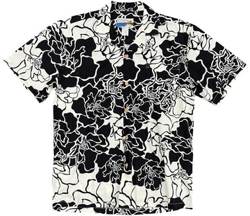 Uni Monochrome Bloom Hawaiian Shirt Aloha Shirt Short Sleeve Shirt Vacation Hawaiian Outdoor Vacation Hawaiian Shirt