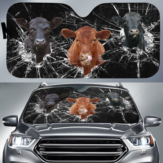 Uni Angus & Red Angus Broken Glasses 3D Sun Shade
