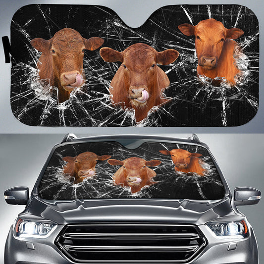 Uni Red Angus Broken Glasses 3D Sun Shade