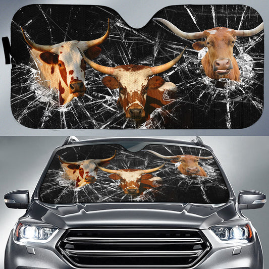 Uni Texas Longhorn Broken Glasses 3D Sun Shade