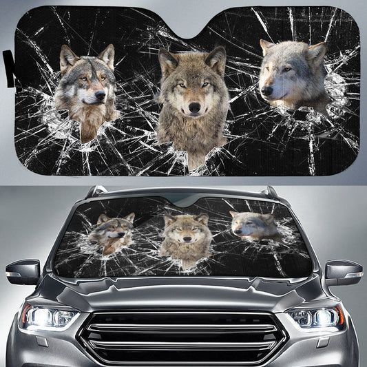Uni Wolf Broken Glasses 3D Sun Shade