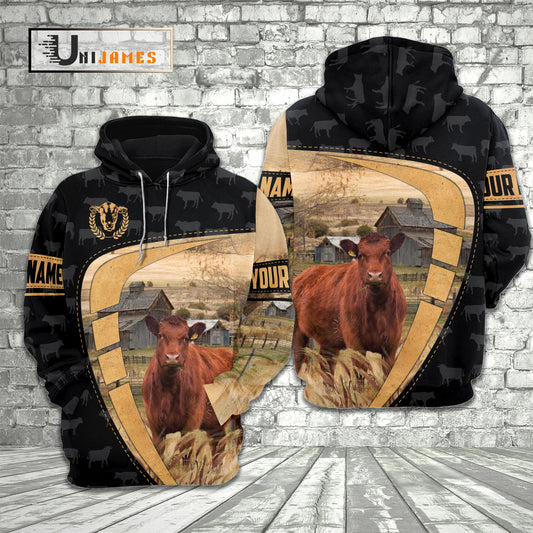 Uni Red Angus Yellow Black Customized Name 3D Hoodie