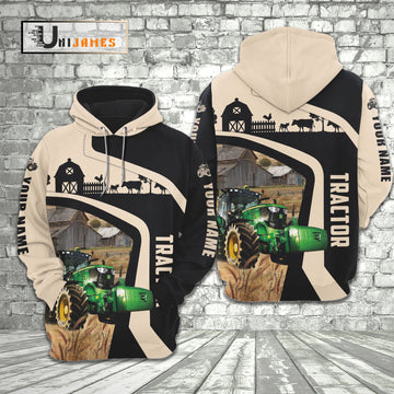 Uni Tractor Black White Custom Name 3D Hoodie