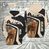 Uni Highland Black White Custom Name 3D Hoodie