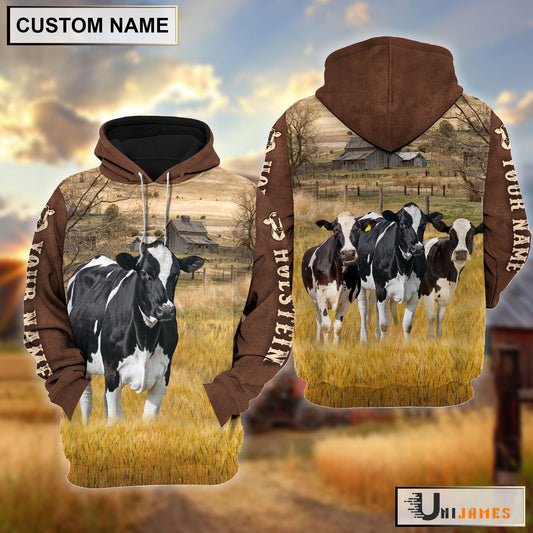 Uni Holstein Brown Sleeve Personalized Hoodie