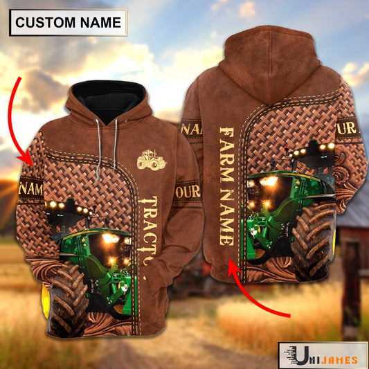 Uni Tractor Cattle Farming Life Personalized Name & Farm Name Hoodie