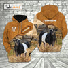 Uni Belted Galloway Cattle Personalized Name Farming Life 3D Hoodie