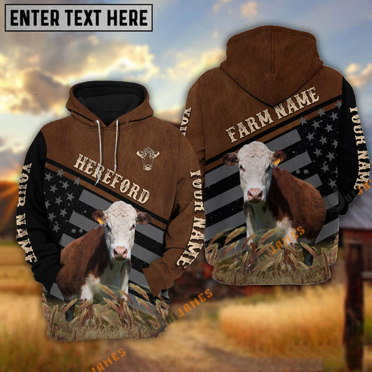 Uni Hereford Black & Brown Flag Pattern Personalized Hoodie