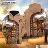 Uni Personalized Name Horse Light Brown Hoodie