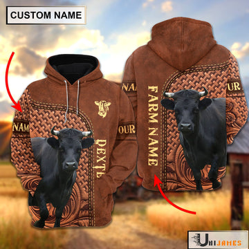 Uni Dexter Cattle Farming Life Personalized Name & Farm Name Hoodie