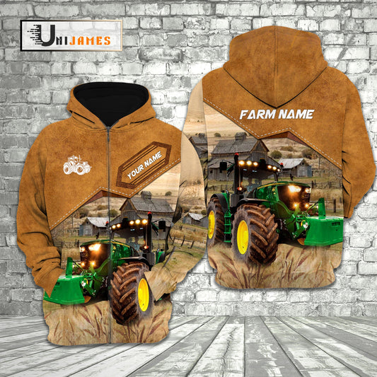 Uni Tractor Cattle Personalized Name Farming Life 3D Hoodie