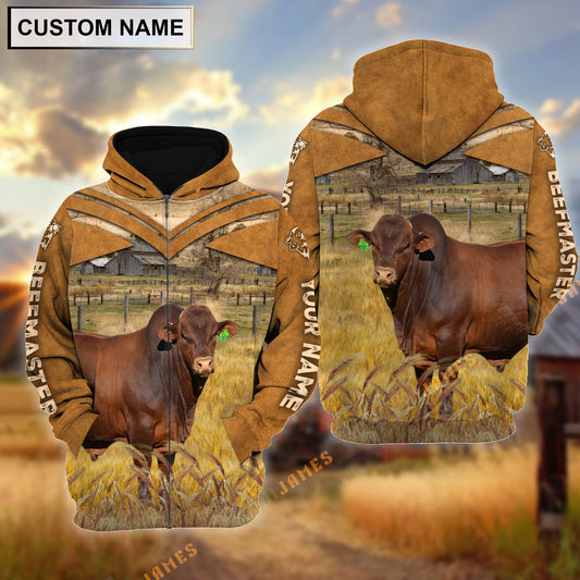 Uni Personalized Name Beefmaster Brown Pattern 3D Hoodie