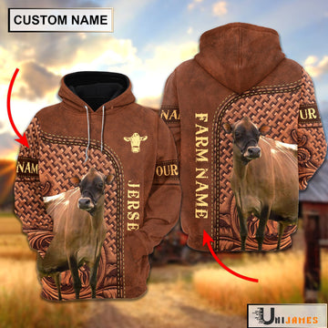 Uni Jersey Cattle Farming Life Personalized Name & Farm Name Hoodie