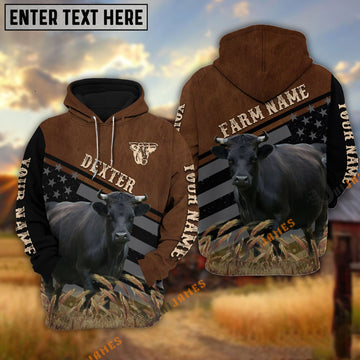 Uni Dexter Black & Brown Flag Pattern Personalized Hoodie