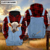 Uni Beautiful Highland Red Jeans Pattern Personalized Name 3D Hoodie