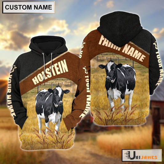 Uni Personalized Name & Farm Name Holstein Cattle Hoodie