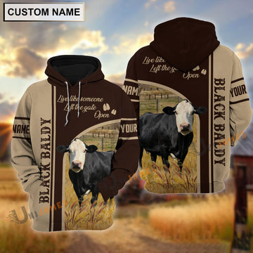 Uni Personalized Name Black Baldy Live Like Someone Left The Gate 3D Shirt