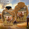 Uni Personalized Name Texas Longhorn Farming Life 3D Shirt