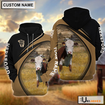 Uni Hereford Farming Life Personalized Name 3D Hoodie