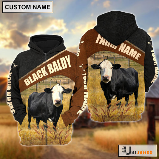 Uni Personalized Name & Farm Name Black Baldy Cattle Hoodie