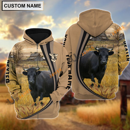Uni Dexter Grey Farming Personalized Name Hoodie