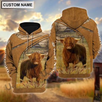 Uni Personalized Name Highland Farming Life 3D Shirt