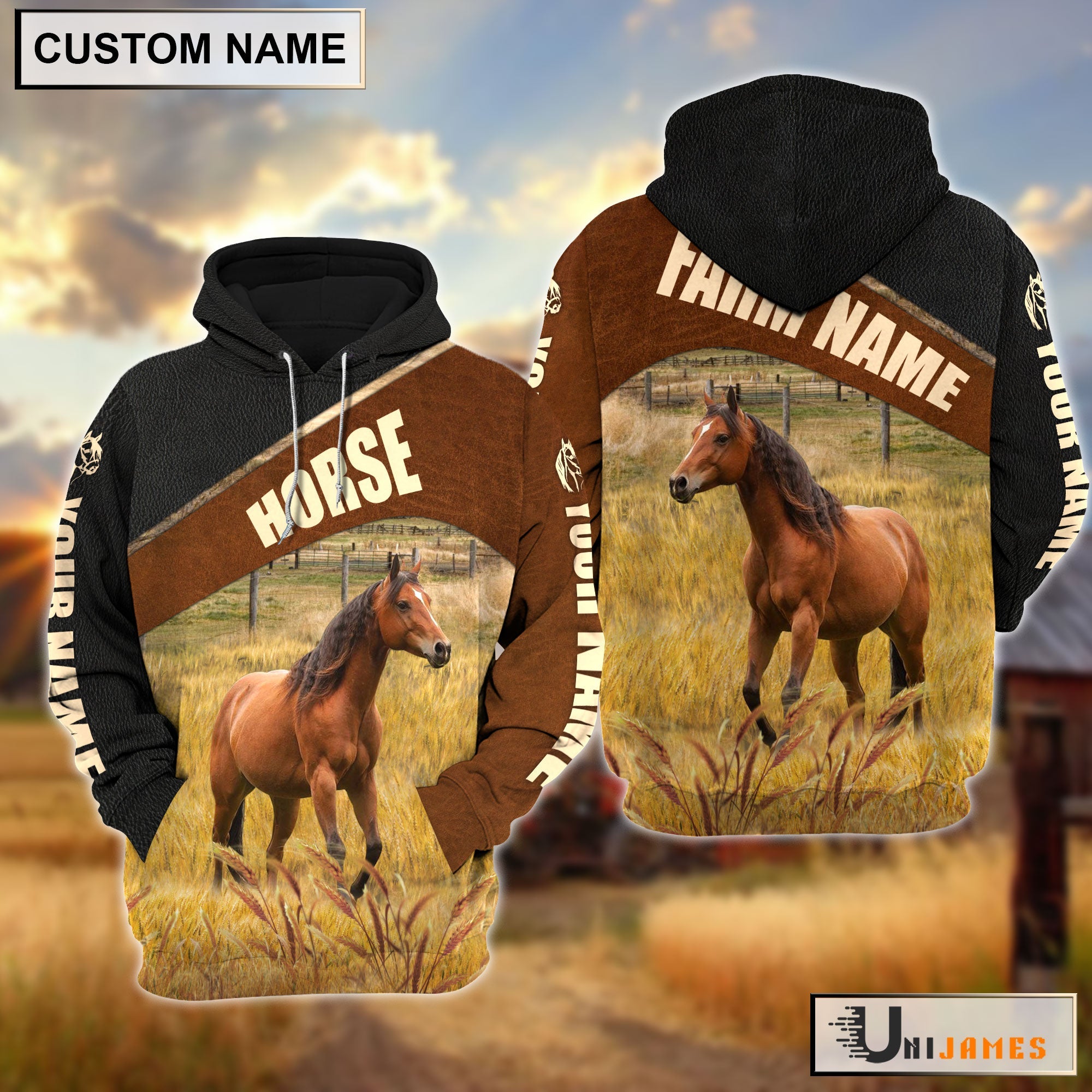 Uni Personalized Name & Farm Name Horse Cattle Hoodie – UniJames