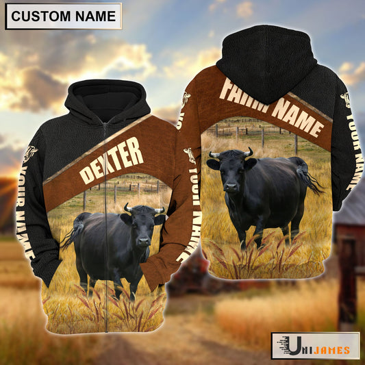 Uni Personalized Name & Farm Name Dexter Cattle Hoodie