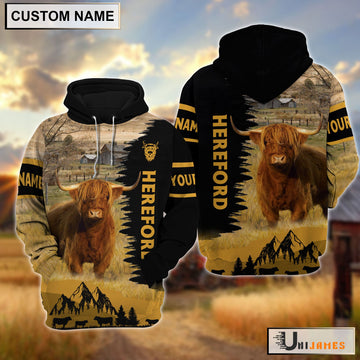 Uni Highland Happy Life Farm Personalized 3D Hoodie