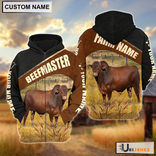 Uni Personalized Name & Farm Name Beefmaster Cattle Hoodie