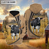 Uni Holstein Grey Farming Personalized Name Hoodie