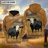 Uni Personalized Name Black Baldy Farming Life 3D Shirt