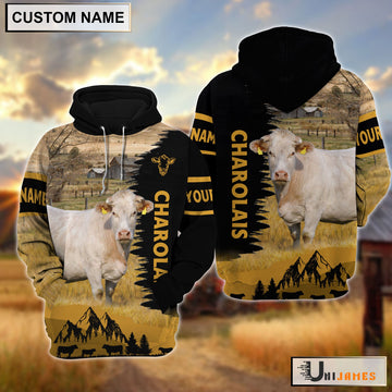 Uni Charolais Happy Life Farm Personalized 3D Hoodie