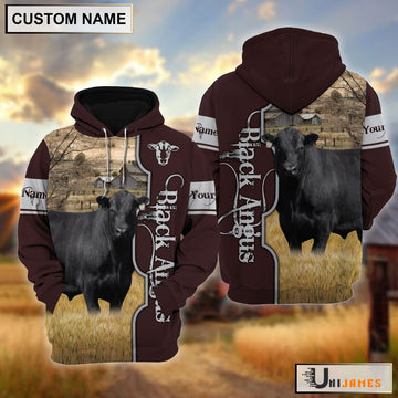 Uni Black Angus Beautiful Farm Personalized Hoodie