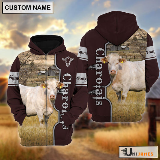 Uni Charolais Beautiful Farm Personalized Hoodie