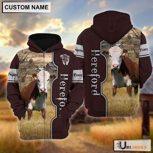 Uni Hereford Beautiful Farm Personalized Hoodie