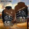 Uni Holstein Black & Brown Flag Pattern Personalized Hoodie