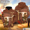 Uni Texas Longhorn Cattle Farming Life Personalized Name & Farm Name Hoodie