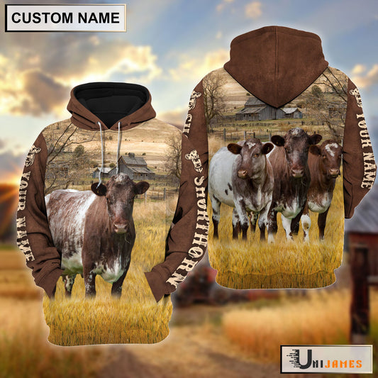 Uni Shorthorn Brown Sleeve Personalized Hoodie