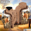 Uni Personalized Name Simmental Light Brown Hoodie